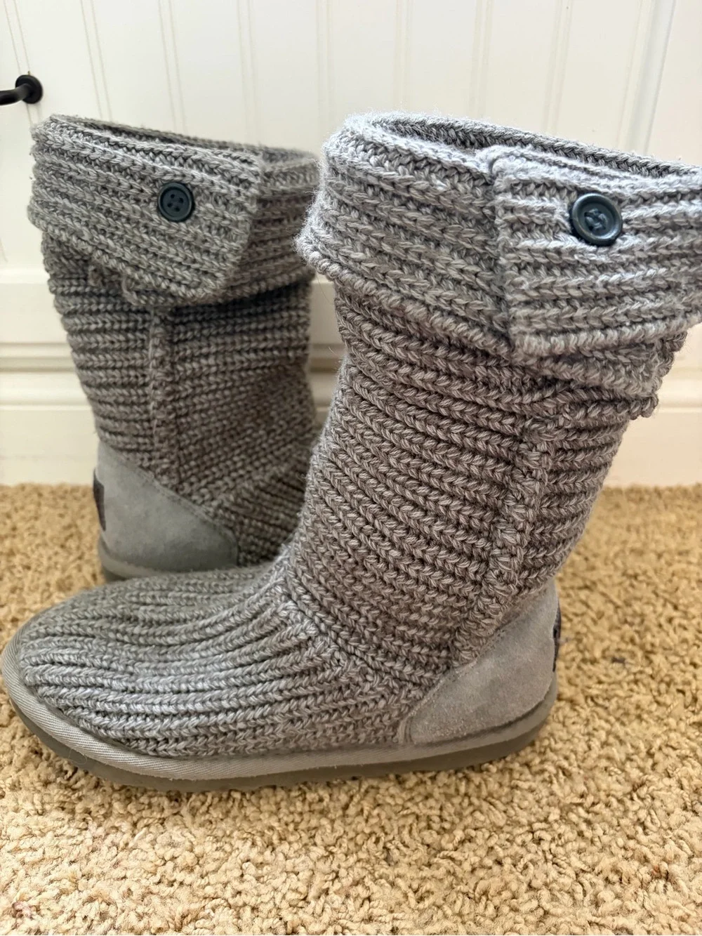 UGG Cardy Gray Boot Slippers Size 3